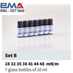Bộ 7 chai mực thử đo sức căng bề mặt Arcotest Blue từ 28-48 dyne
